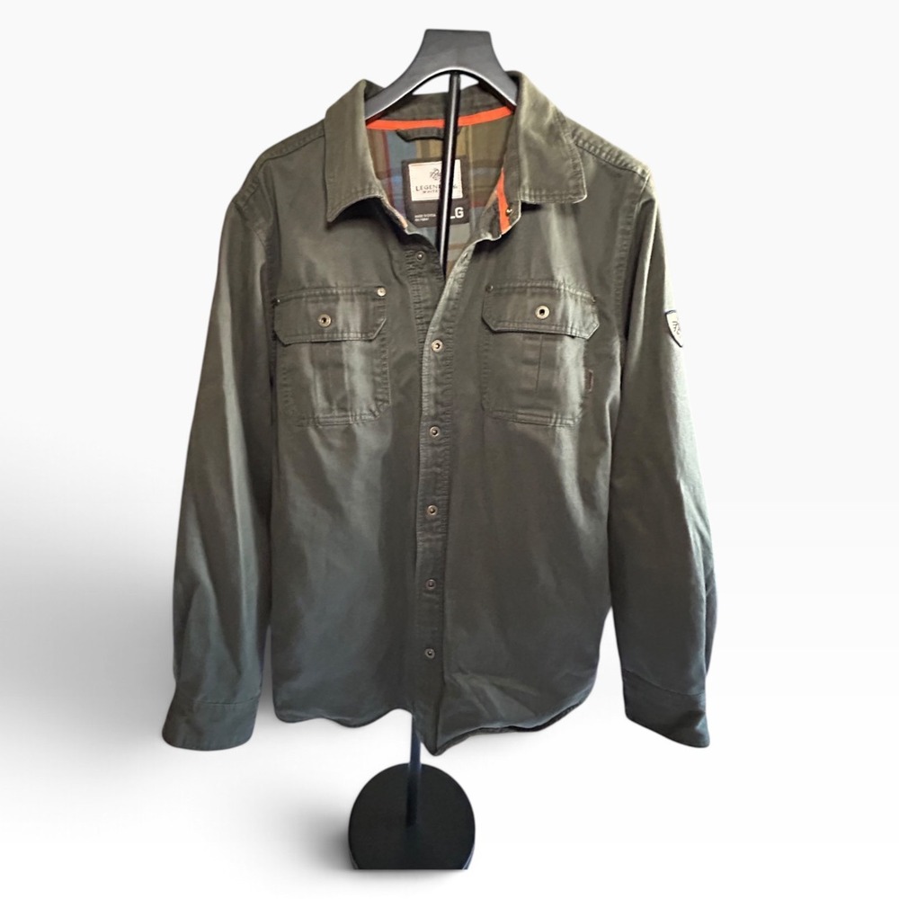 Legendary Whitetails Mens Green Lined Shirt Jacket Size Large RN113341